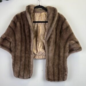 Elegant Brown Faux Fur Cape